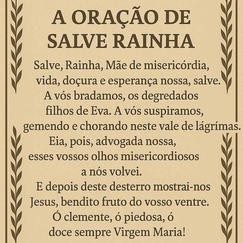 A ORAÇÃO DE SALVE RAINHA