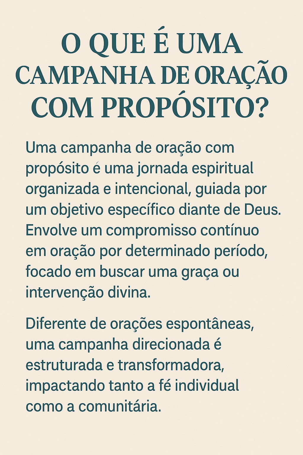 COMO FAZER UMA CAMPANHA DE ORAÇÃO COM PROPÓSITO