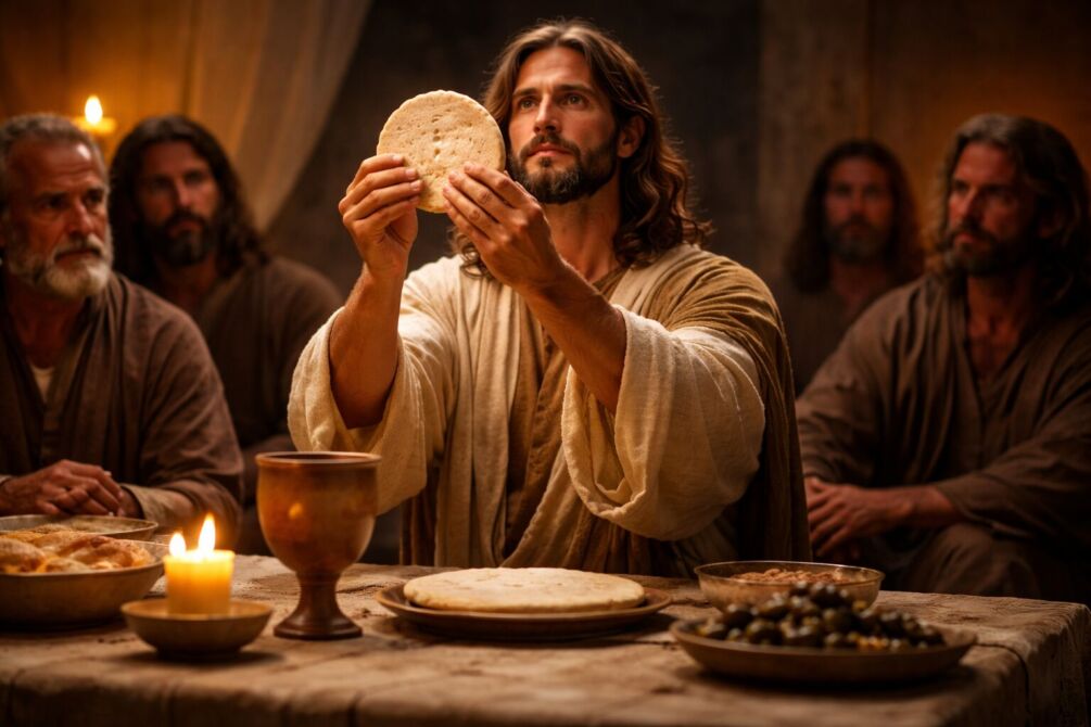 A instituição da Eucaristia neste dia sagrado