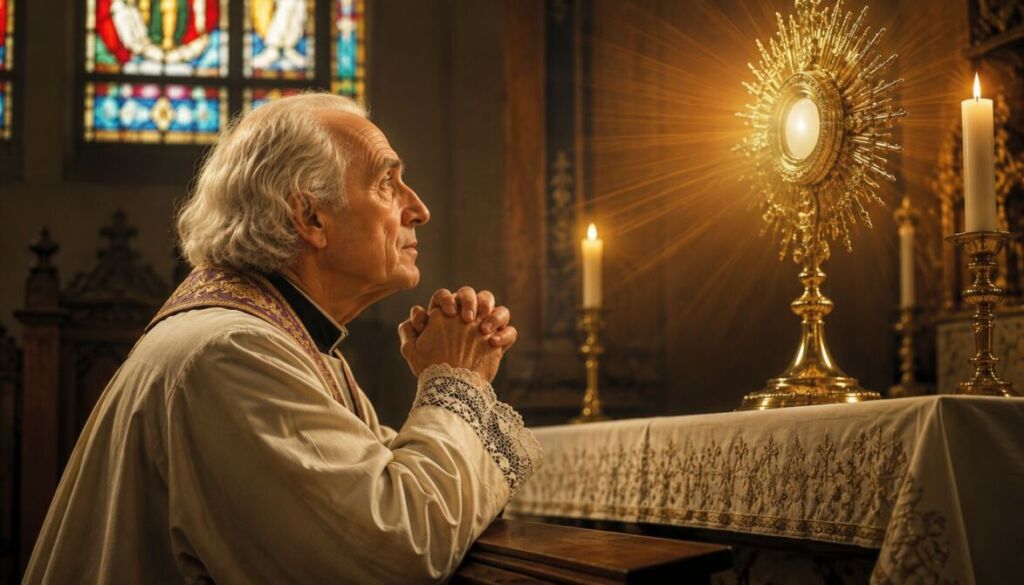 SÃO JOÃO MARIA VIANNEY 2 A Profunda Devoção de São João Maria Vianney à Eucaristia O Coração de Sua Vida Espiritual